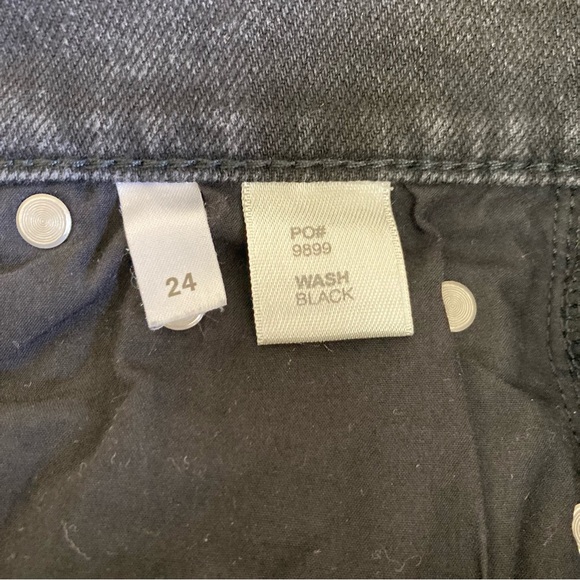 Reformation Denim Black Serena High Rise Crop Button Fly Skinny Jeans, Size 24 - Picture 5 of 7